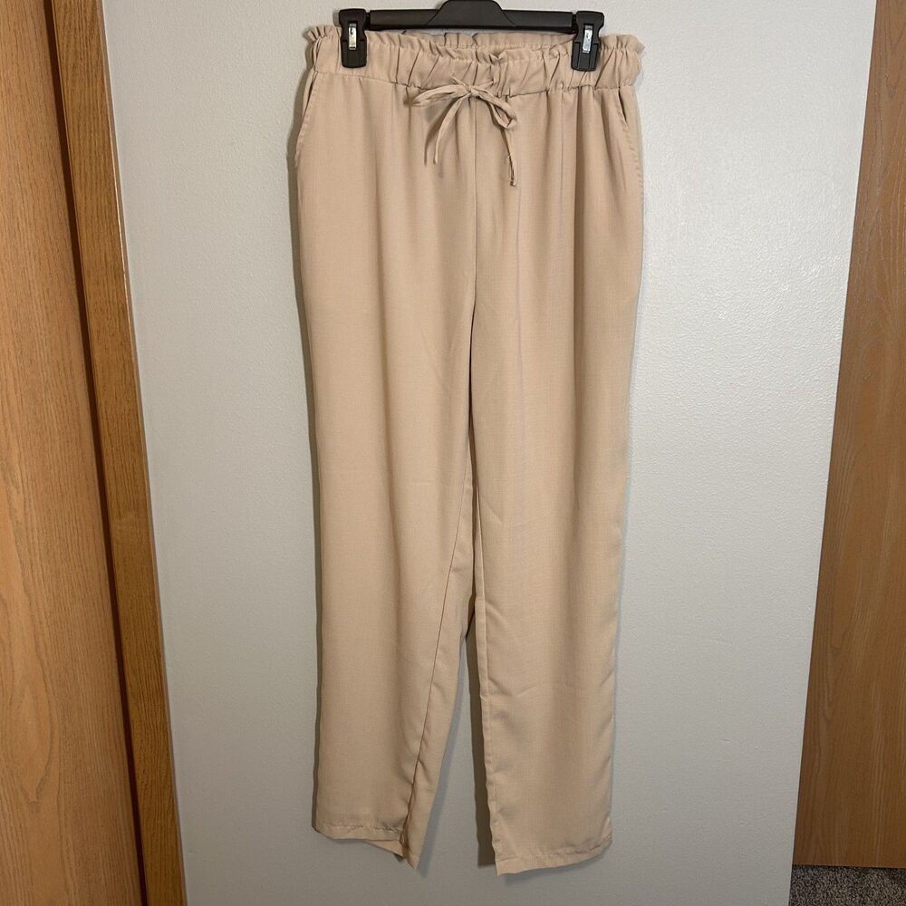 Shein Relax fit straight tan Pants Size: Tall L Cottage Core
